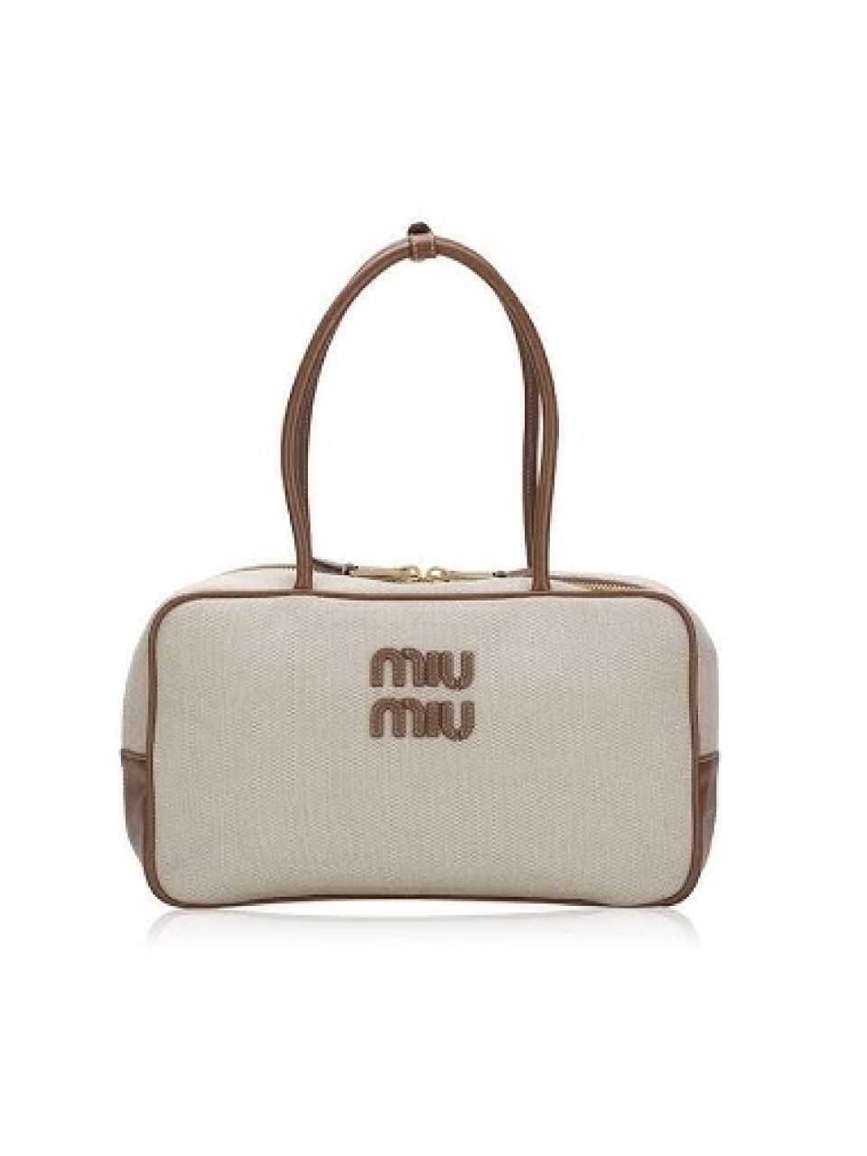 Холщовая сумка с верхней ручкой Miu Miu